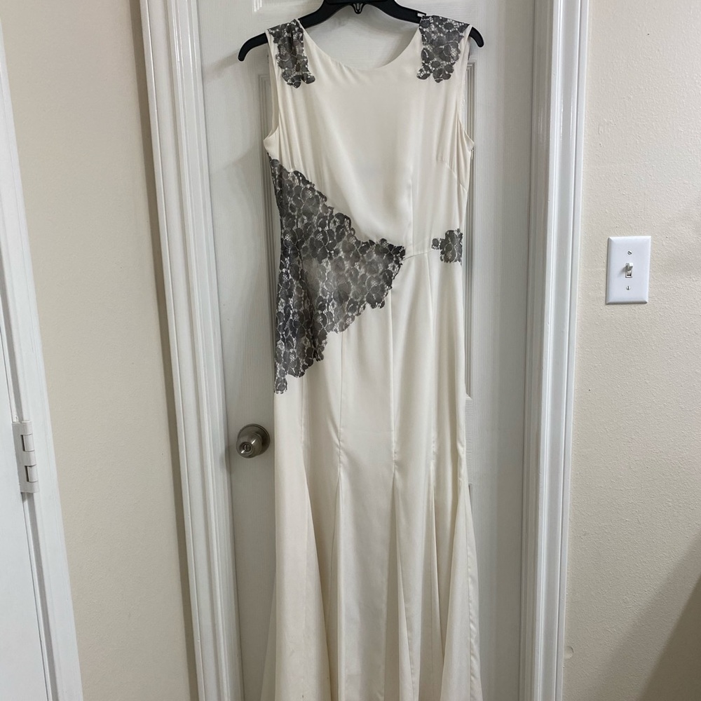 Antonio Milani White Formal Maxi Dress